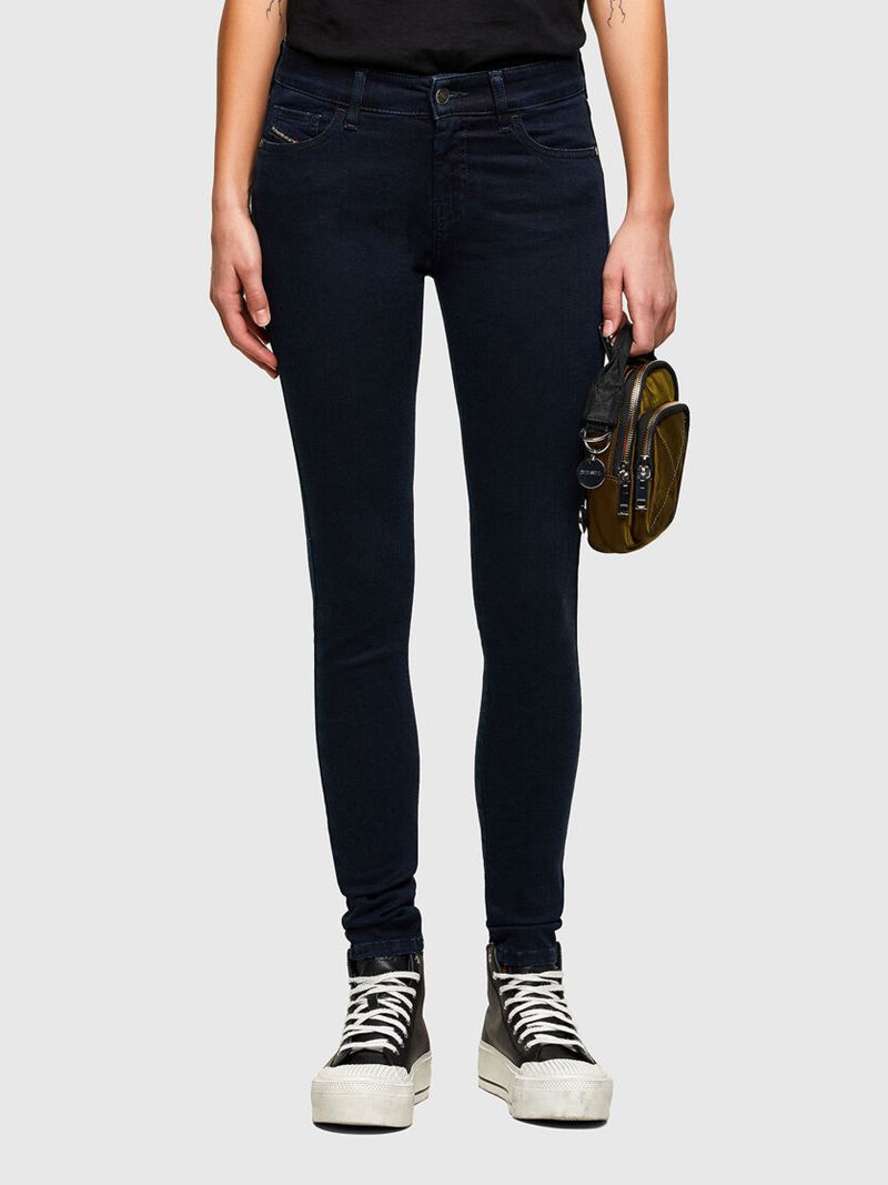 Jeans Skinny Diesel Slandy 009pv Mulher - Azuis Escuro XOMGT-6580